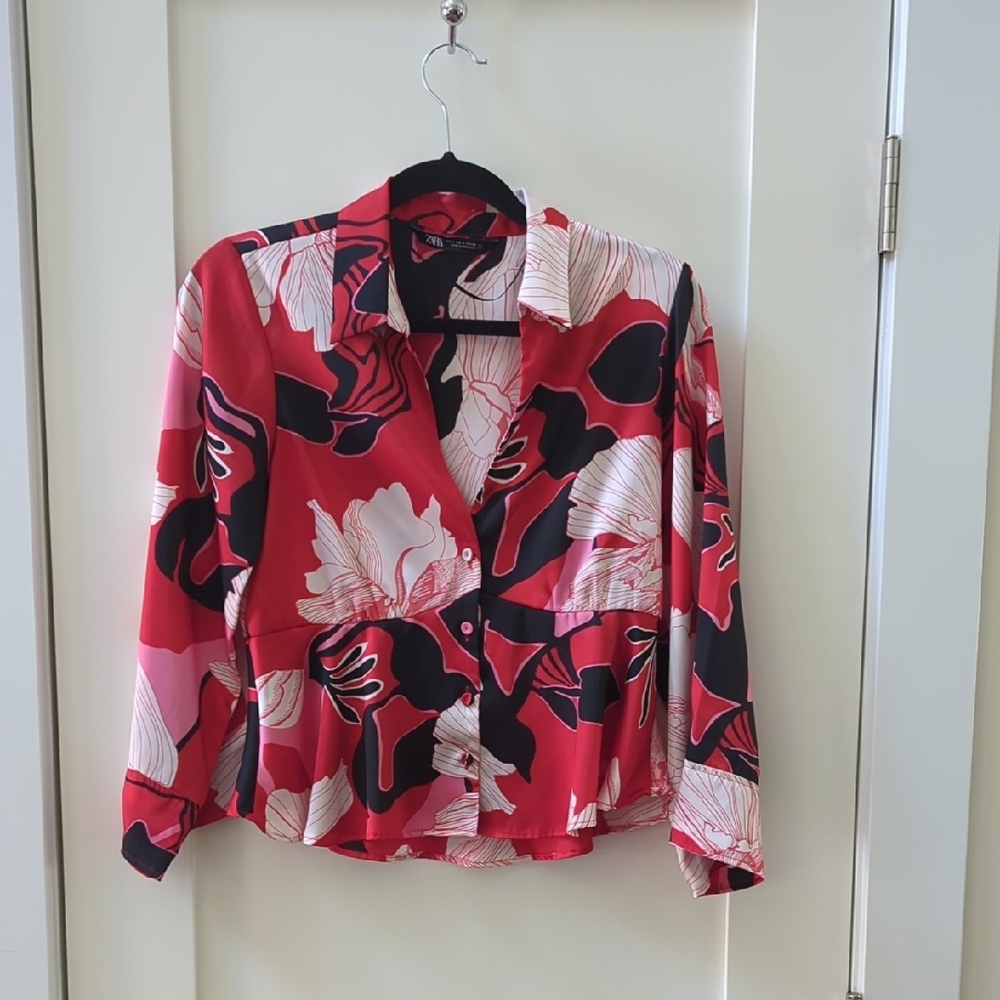 Floral Red Women's Top
